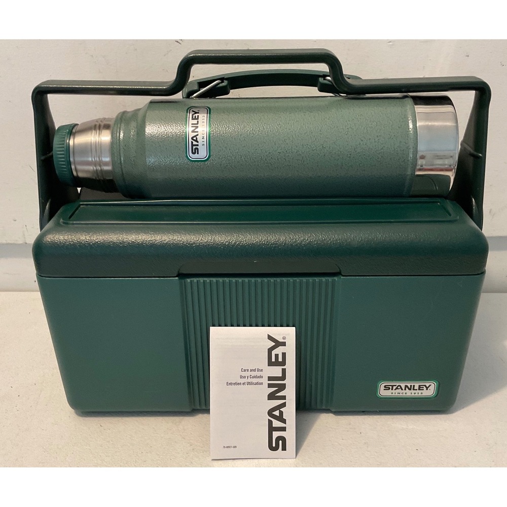 Vintage Stanley Aladdin Lunch Box Cooler and Vacuum Thermos Bottle Combo Set USA